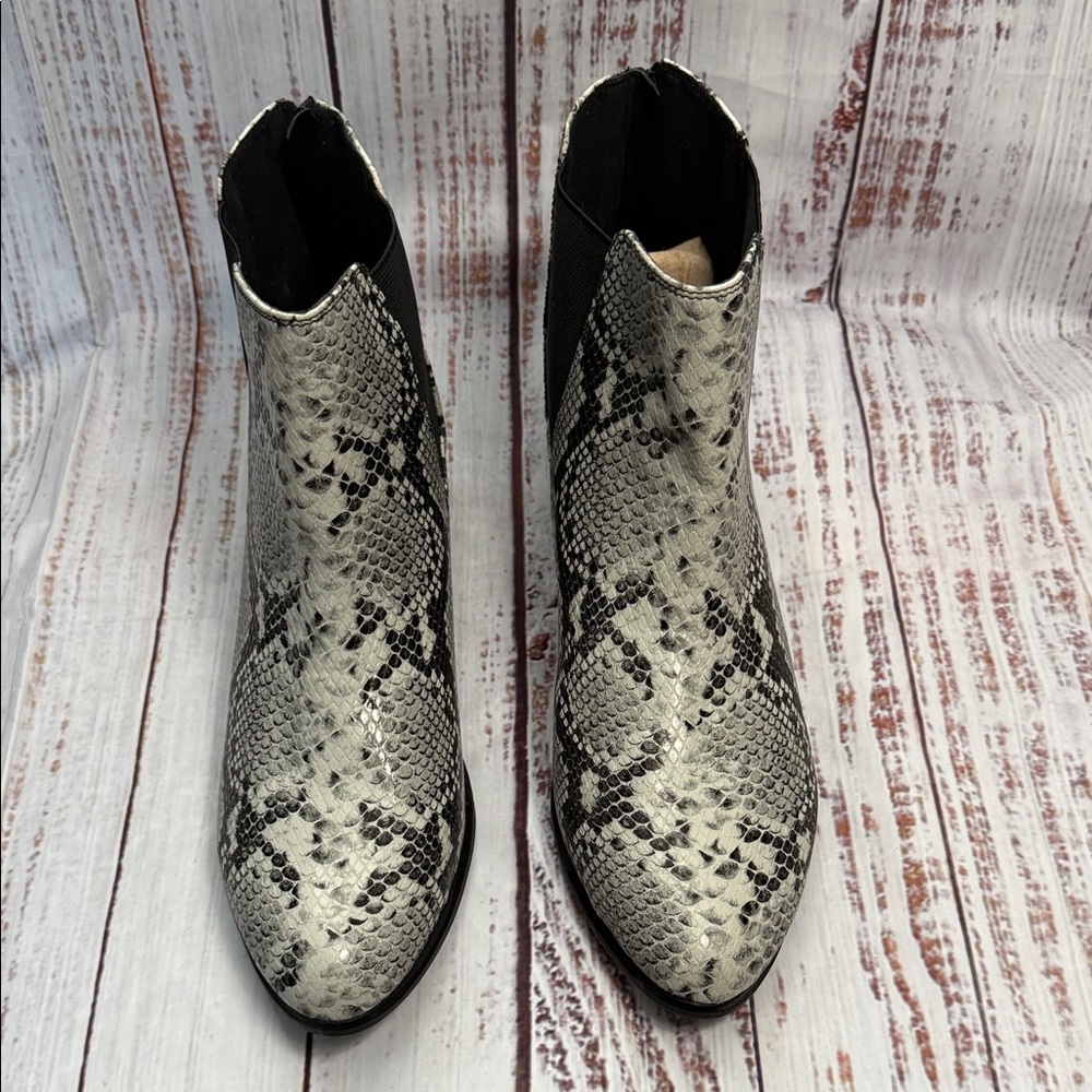 Esprit Leather Snakeskin Pattern Ankle Boots 11 - Picture 3 of 14